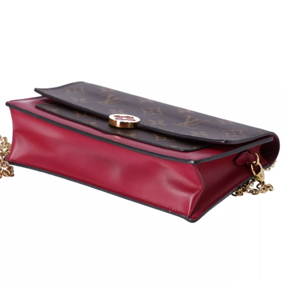 Louis Vuitton Portefeuille Flor M67404 Chain Wallet  Crossbody Monogram Fuchsia - Picture 6 of 9